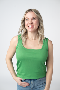 Rachel Ribbed Tank in Kelly Green