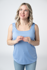 Rachel Ribbed Tank in Sky Blue