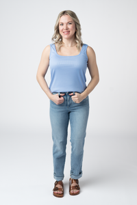 Rachel Ribbed Tank in Sky Blue