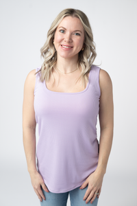Rachel Ribbed Tank in Lavender