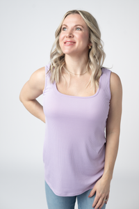Rachel Ribbed Tank in Lavender