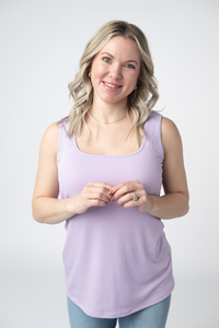 Rachel Ribbed Tank in Lavender