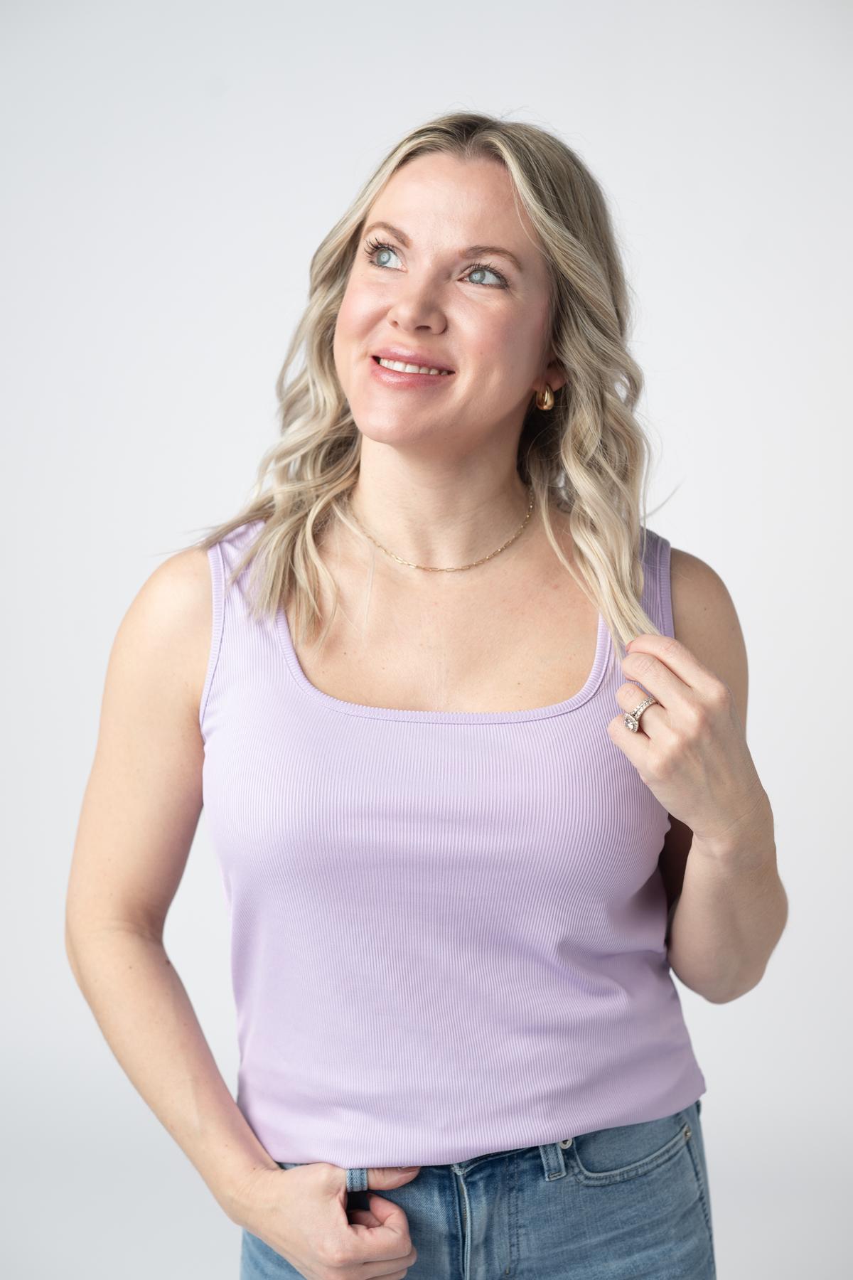 Rachel Ribbed Tank in Lavender
