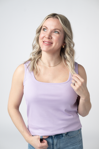 Rachel Ribbed Tank in Lavender