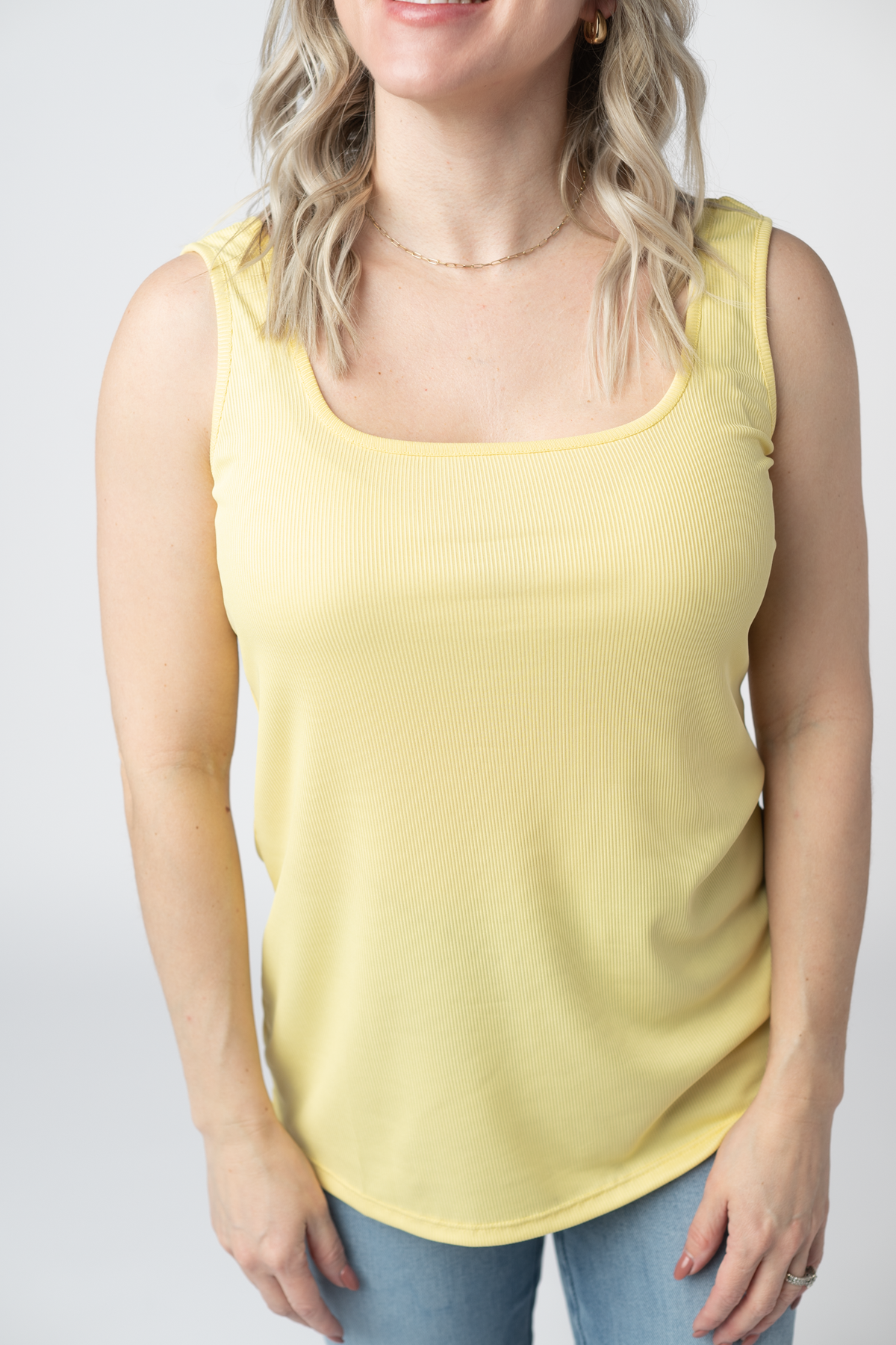 Rachel Ribbed Tank in Yellow