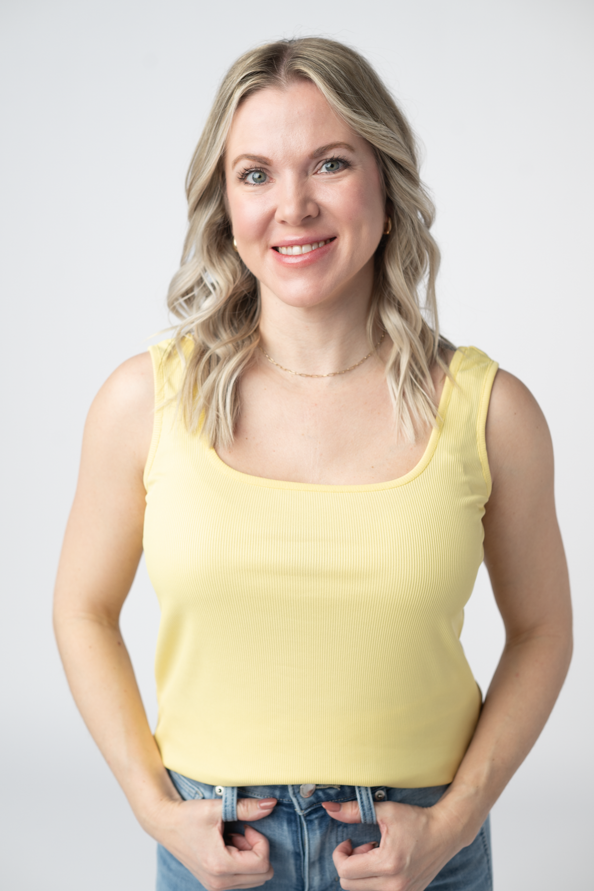 Rachel Ribbed Tank in Yellow