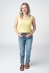 Rachel Ribbed Tank in Yellow