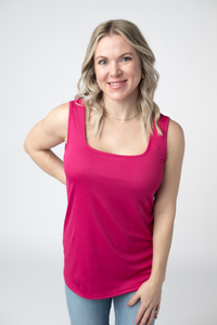 Rachel Ribbed Tank in  Hot Pink