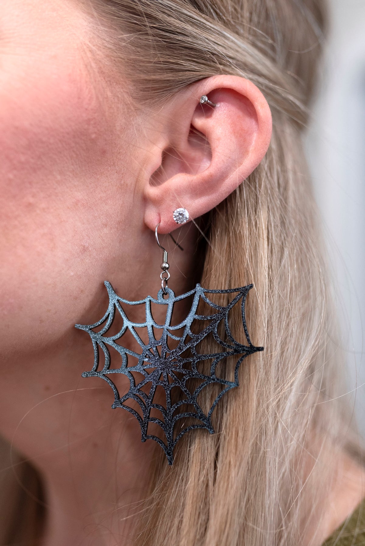 Spider Web Halloween Earrings