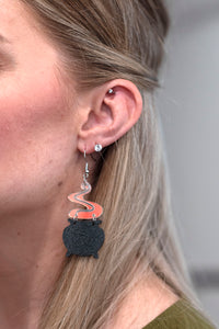 Witches Cauldron Halloween Earrings
