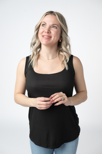 Rachel Ribbed Tank in Black