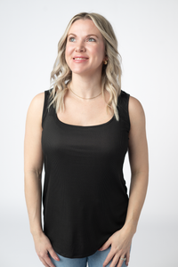 Rachel Ribbed Tank in Black