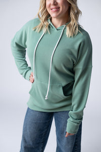 Kacey Ribbed Hoodie in Sage