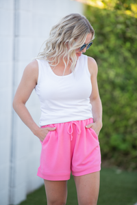 Weslie Waffle Shorts in Pink