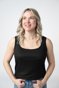 Rachel Ribbed Tank in Black