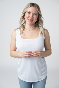 Rachel Ribbed Tank in White