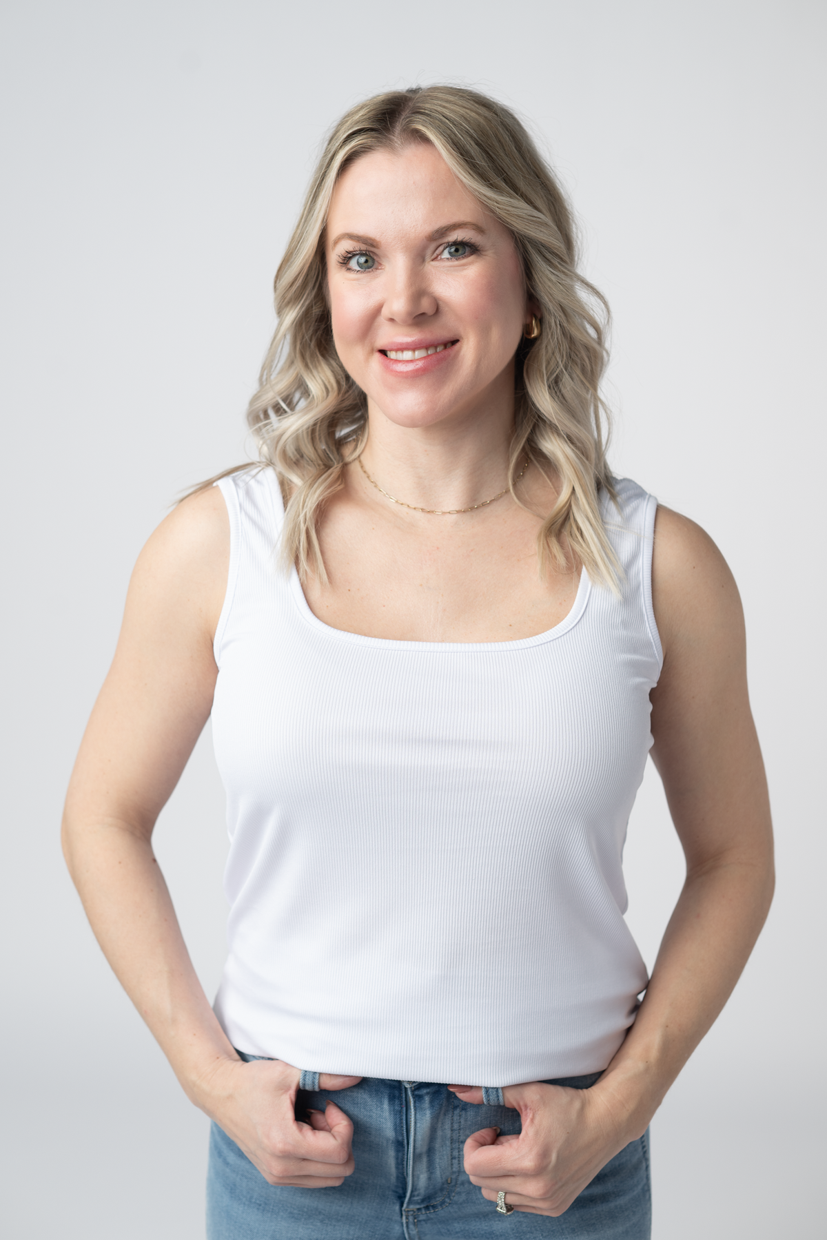 Rachel Ribbed Tank in White
