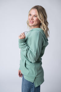 Kacey Ribbed Hoodie in Sage