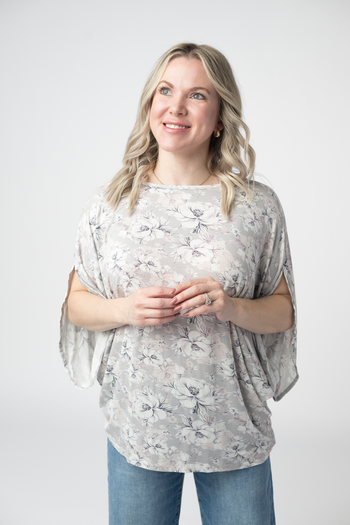 Darcy Dolman in Vintage Grey Floral