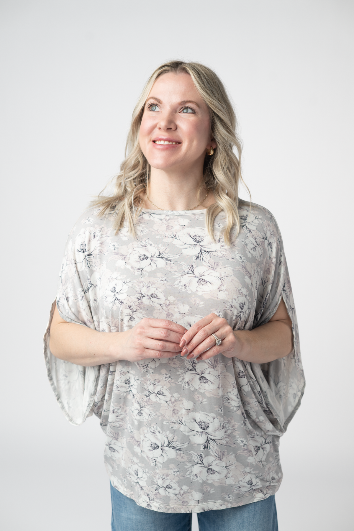 Darcy Dolman in Vintage Grey Floral