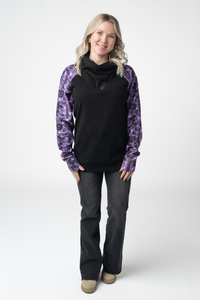 Zoey ZipCowl Sweatshirt in I Put A Spell On You and Black