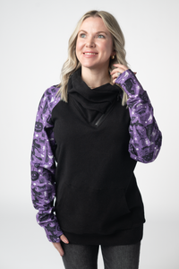 Zoey ZipCowl Sweatshirt in I Put A Spell On You and Black