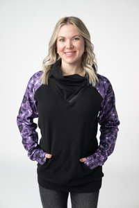 Zoey ZipCowl Sweatshirt in I Put A Spell On You and Black