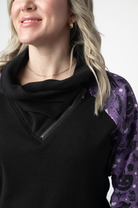 Zoey ZipCowl Sweatshirt in I Put A Spell On You and Black