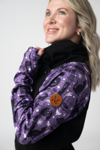 Zoey ZipCowl Sweatshirt in I Put A Spell On You and Black