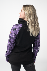 Zoey ZipCowl Sweatshirt in I Put A Spell On You and Black
