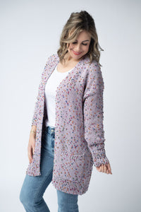 Carly Confetti Dot Cardigan in Lavender