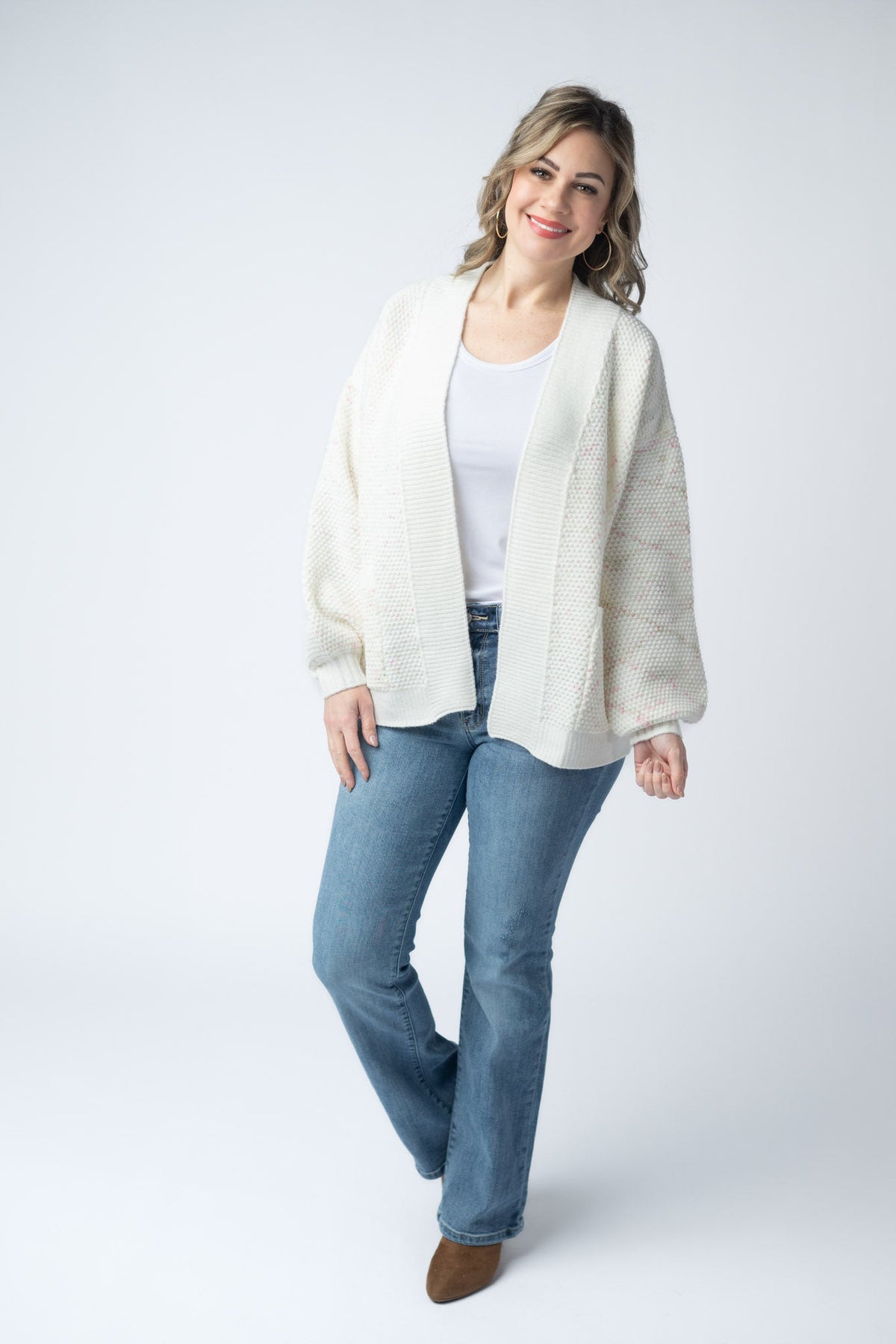 Kinsley Cardigan in Pink and Green Mix