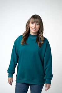 Marley Mock Neck Sweatshirt in Teal