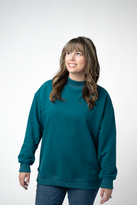 Marley Mock Neck Sweatshirt in Teal