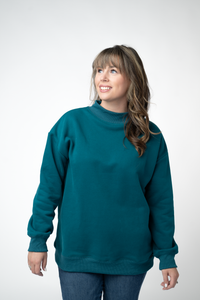 Marley Mock Neck Sweatshirt in Teal