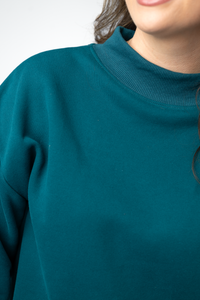 Marley Mock Neck Sweatshirt in Teal