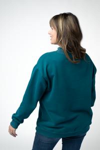 Marley Mock Neck Sweatshirt in Teal
