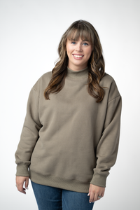 Marley Mock Neck Sweatshirt in Taupe