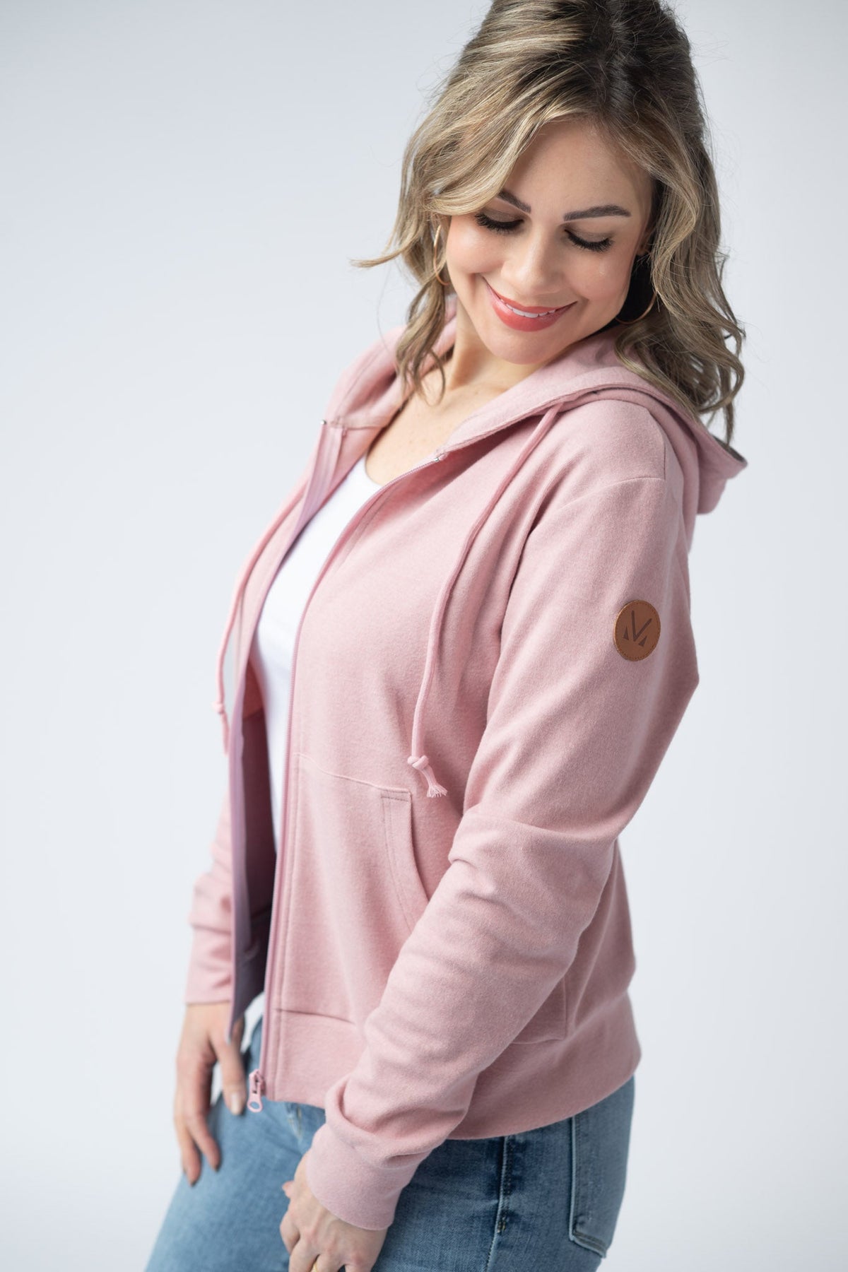 Fullzip Hoodie in Dusty Pink
