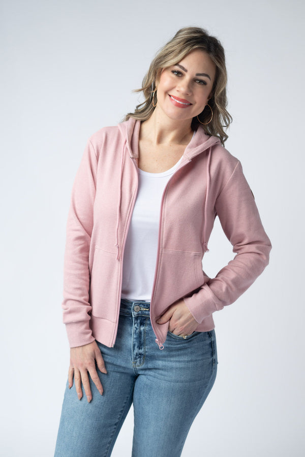 Fullzip Hoodie in Dusty Pink