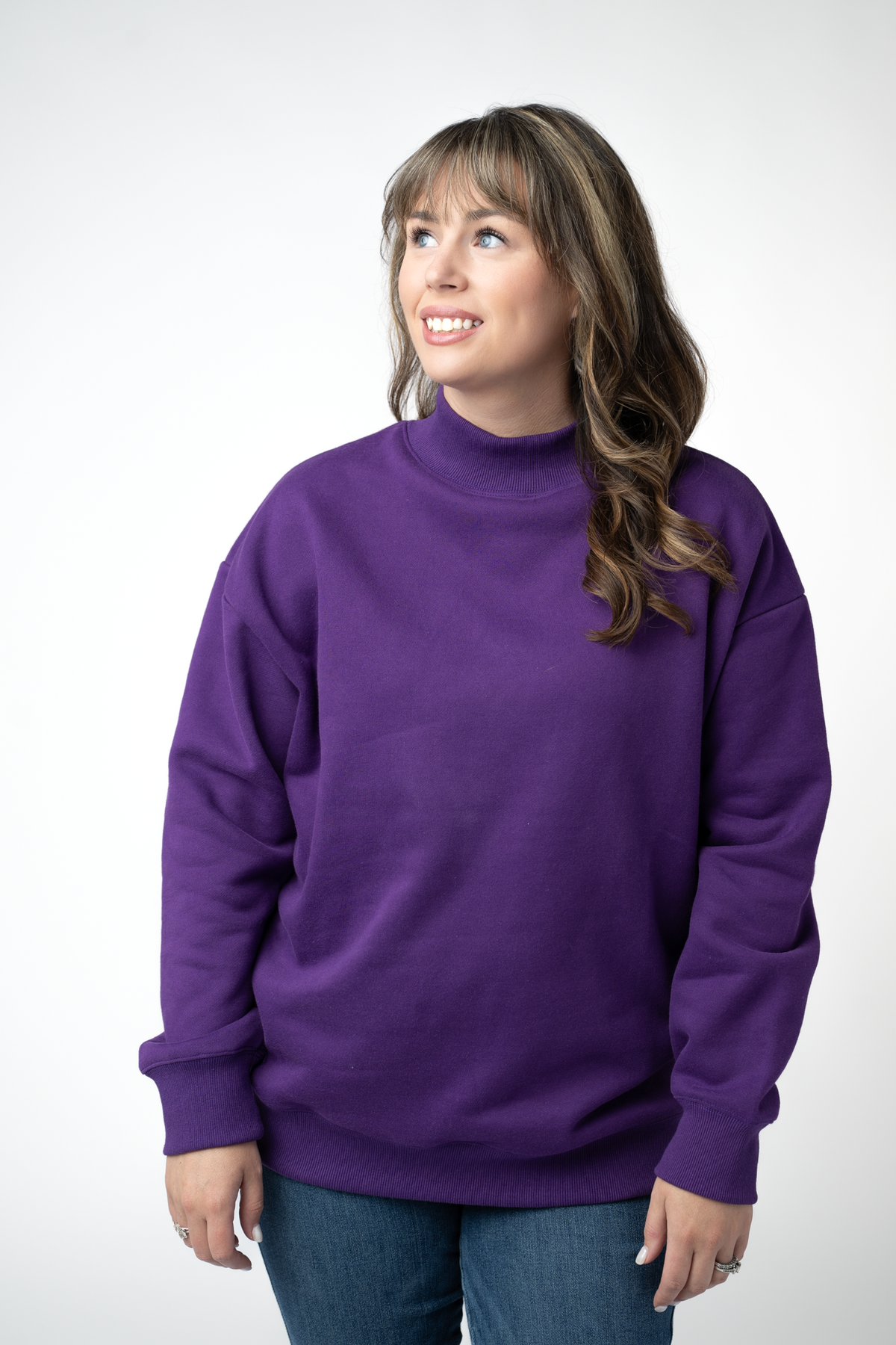 Marley Mock Neck Sweatshirt in Purple