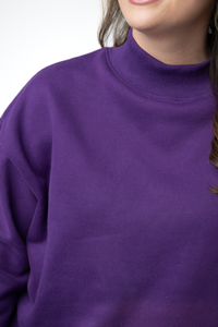 Marley Mock Neck Sweatshirt in Purple