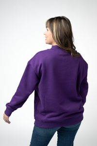 Marley Mock Neck Sweatshirt in Purple