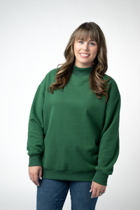 Marley Mock Neck Sweatshirt in Forest Green