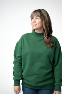 Marley Mock Neck Sweatshirt in Forest Green
