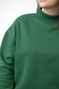 Marley Mock Neck Sweatshirt in Forest Green