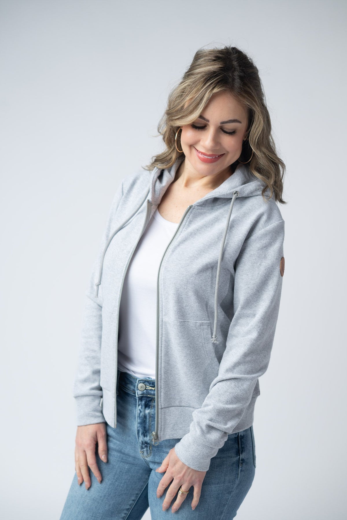 Fullzip Hoodie in Light Grey