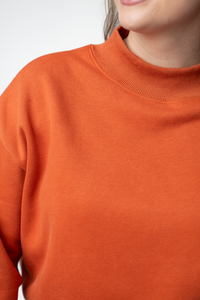 Marley Mock Neck Sweatshirt in Pumpkin