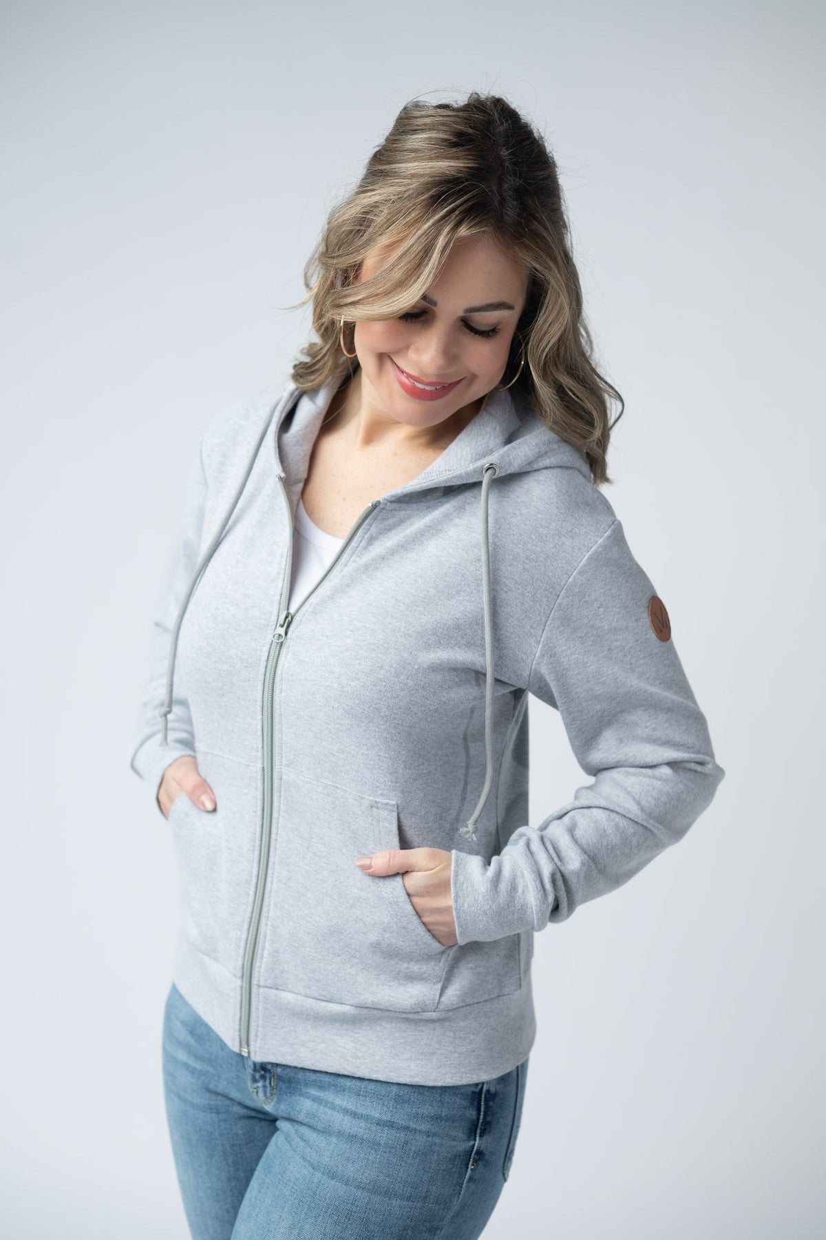 Fullzip Hoodie in Light Grey