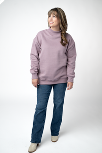 Marley Mock Neck Sweatshirt in Mauve